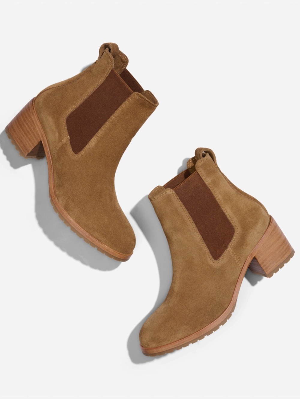 Ana Go-To Heeled Chelsea Boot Taupe Suede (sz 9.5)